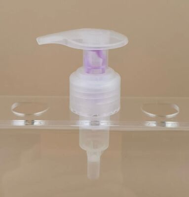 Bomba de loción transparente con bloqueo izquierdo-derecho para gel de baño