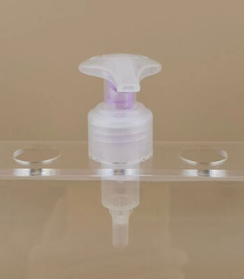 Bomba de loción transparente con bloqueo izquierdo-derecho para gel de baño