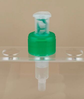 Nuevo diseño de bomba de loción clara y verde izquierda-derecha para champú