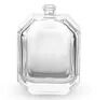 Botella de perfume de vidrio 100 ml Botella de vidrio cuadrada Botella clara con rociador