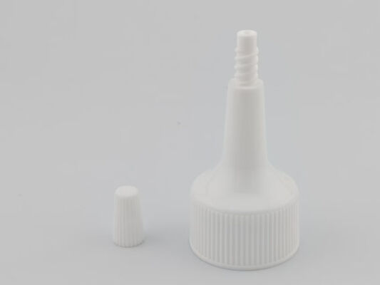 Cubierta del dispensador de botellas con tapa de cerradura de 24 mm con nervadura blanca