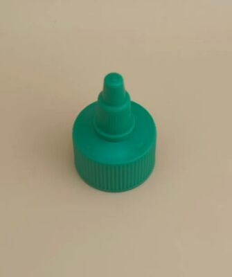 Tapa de gelatina acanalada de plástico verde para botellas de pintura