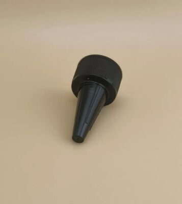 Tapón de rosca de gelatina acanalado de plástico negro para botellas de pintura