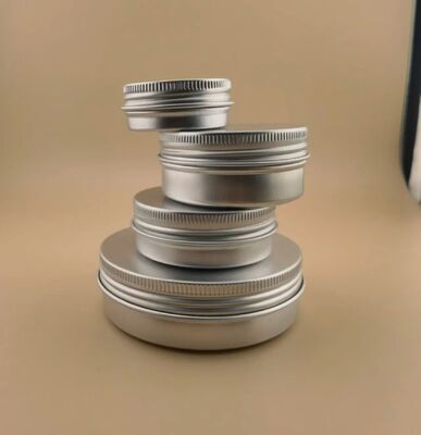 Contenedor de bálsamo labial de aluminio caja de 50ml 60ml contenedores de lata de aluminio 60 gramos 100ml botella de vela de aluminio para té