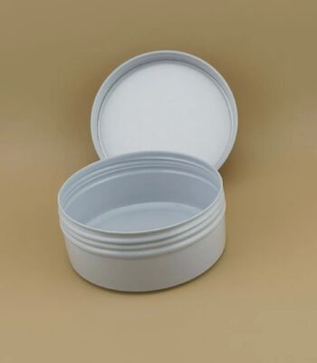 Casilla de aluminio plateado blanco con tapa de tornillo para cosméticos