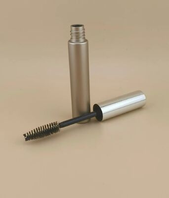 Botella de cepillo para pestañas de ojos con tapa de tornillo de aluminio dorado para mujeres