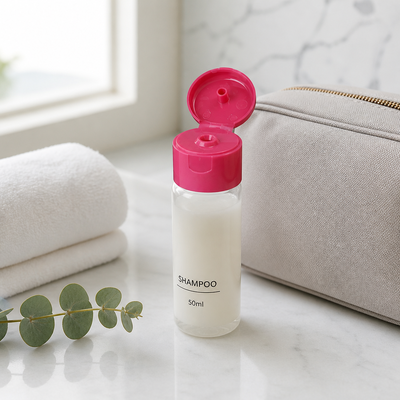 Nuevo diseño 24mm plástico tapa de doble tapa 24-410 Ducha Gel Botellas Caps