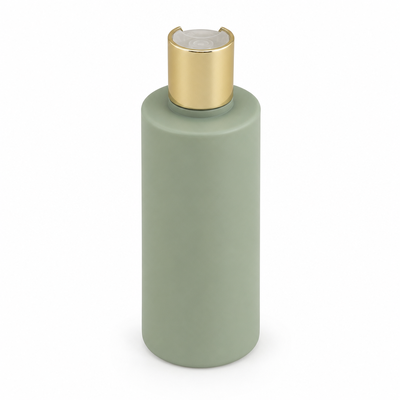 Tapa redonda lisa de aluminio-plástico amarilla con botón transparente para botellas de cuidado de la piel