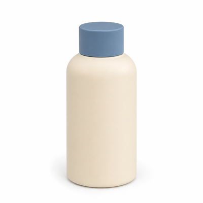 Tapa redonda de plástico gris azulado, lisa y mate para botellas cosméticas