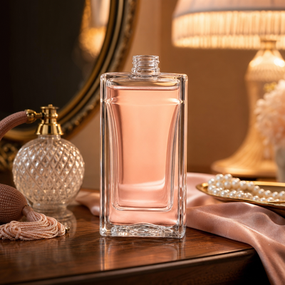 Venta caliente Embalaje cosmético personalizado Botella de vidrio duradera de 100 ml Botella de perfume