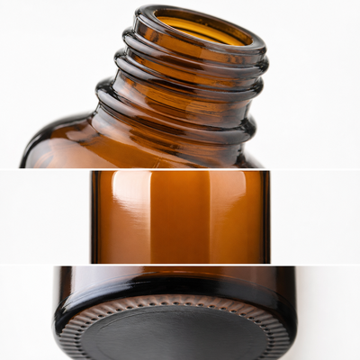 Embalaje cosmético Botella de aceite esencial Botella de vidrio de gota de ámbar