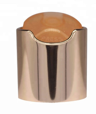 Botellas de cuidado de la piel de plástico y aluminio plateado con tapa lisa y botón blanco