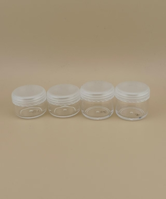 Jarrón de crema de plástico mini transparente certificado con tapa de tornillo para loción