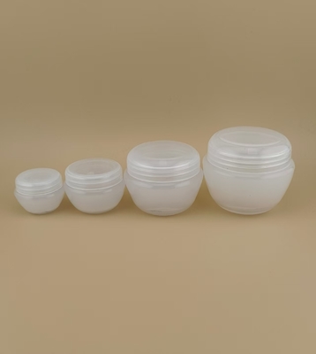 Jar de crema de plástico transparente con tapa de tornillo para el cuidado de la piel
