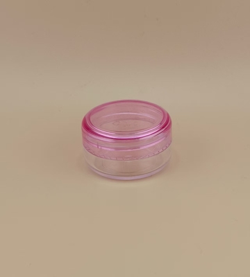 Jarrón de crema de plástico transparente certificado con tapa de tornillo rosa para el cuidado de la piel y personalizable