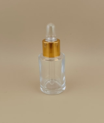 Dispensador de loción de botella de goteo personalizado bomba para esencia facial con tapa de tornillo amarillo y tamaño pequeño