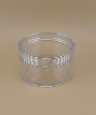 Tarro de crema de plástico transparente con tapa de rosca para cosméticos