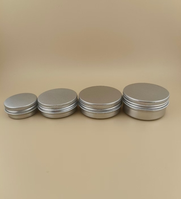 Estuche cosmético de aluminio plateado personalizado con tapa de rosca certificado
