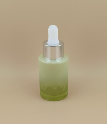 Botella de goteo verde lisa y redonda K-GBL30 para diseño de esencia personalizado