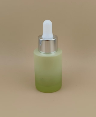 Nuevo diseño cambio gradual claro botella goteadora redonda verde mate K-GBL30 para esencia