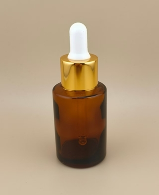 Diseño personalizado Botella de goteo de color marrón liso y redondo K-GBL30 para esencia