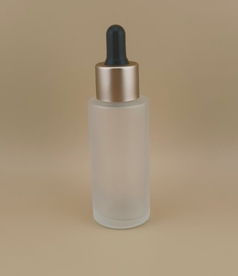 Botella de goteador mate transparente para loción CRC material de vidrio posible