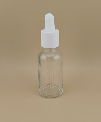 Botella cuentagotas de vidrio personalizada para el cuidado de la piel, diseño delicado, transparente y suave