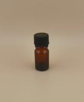 Diseño delicado, botella redonda lisa de vidrio transparente marrón para medicamento