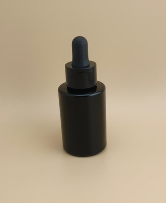 Nuevo diseño negro liso redondo botella cuentagotas K-GBL30 para esencia