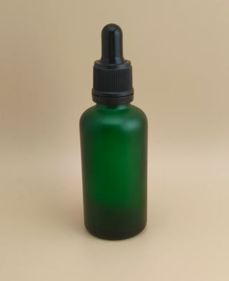 Diseño delicado de botella cuentagotas verde oscuro transparente para esencia