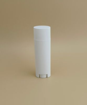 Plástico blanco pequeño elíptico con tapa lisa para bálsamo labial, certificado ISO9001 e ISO14001, ideal para envases de cosméticos y labiales