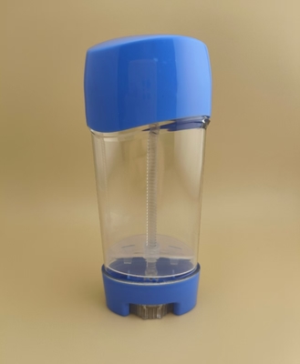 Empaque transparente y liso de bálsamo labial con tapa azul para labiales