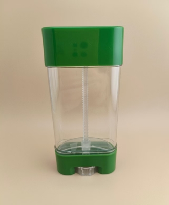 Embalaje de bálsamo labial transparente con tapa verde 2315 para lápiz labial