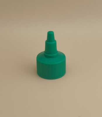 Tapa de gelatina acanalada de plástico verde para botellas de pintura