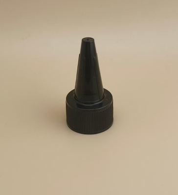 Tapa de gelatina acanalada de plástico negro para botellas de pintura