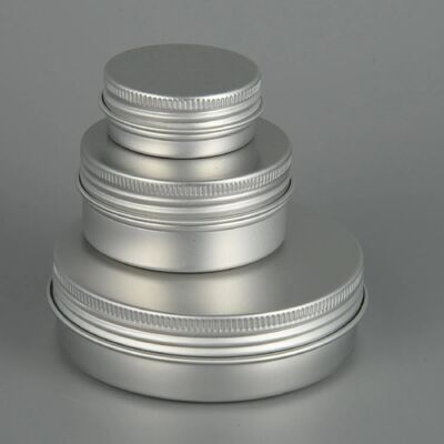 5ml 15ml 30ml 50ml 100ml 150ml 200ml Contenedor de aluminio Tarro de lata de aluminio dorado para embalaje de crema cosmética Tarro de aluminio metálico