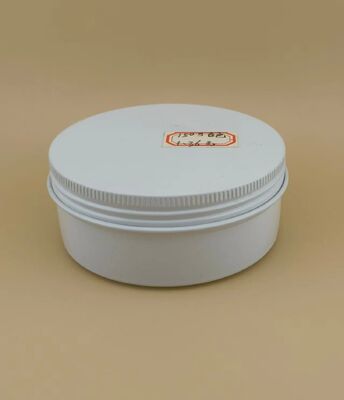 Casilla de aluminio plateado blanco con tapa de tornillo para cosméticos