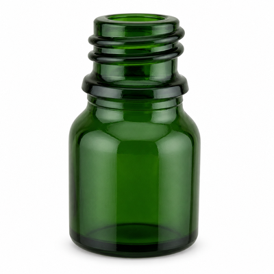 Botella de vidrio de aceite esencial verde limpio 10 ml